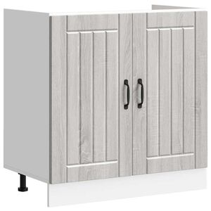vidaXL Sink Base Cabinet Lucca Grey Sonoma Engineered Wood