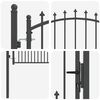 vidaXL Fence Gate with Spikes Grey 125 x 100 cm Powder-coated steel