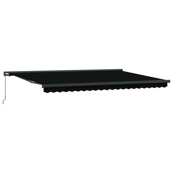 vidaXL Retractable Awning Black 500 x 300 cm Fabric and Metal