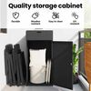 vidaXL Garden Storage Cabinet Black 55x55x111 cm Poly Rattan