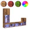 vidaXL TV Wall Units with LED Strip Lights Old Wood Engineered Wood