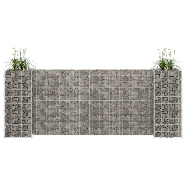 vidaXL H-Shaped Gabion Planter Steel Wire 260x40x100 cm