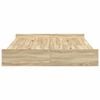 vidaXL Storage Bed Frame Sonoma Oak 140 x 190 cm Engineered Wood