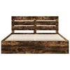 vidaXL Bed Frame Smoked Oak 180 x 200 cm Solid Pine Wood