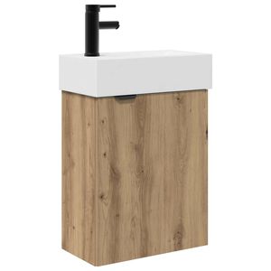 vidaXL Bathroom Vanity Unit with Tap Artisan Oak 45.5 x 22.5 x 84 cm
