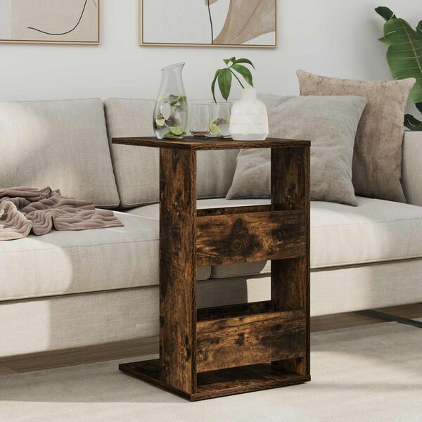 vidaXL Side Table Smoked Oak 40 x 35 x 60.5 cm Engineered Wood