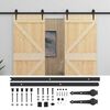vidaXL Sliding Door 2 pcs Natural and Black Solid Pine Wood