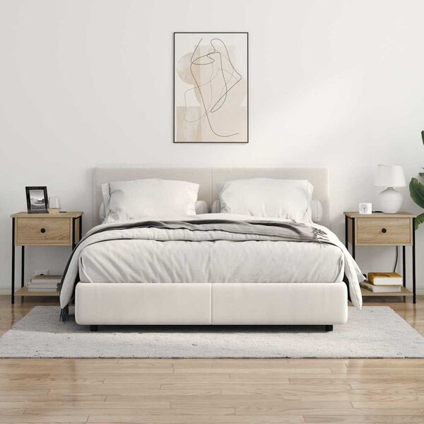 vidaXL Bedside Cabinet Sonoma Oak 42 x 41 x 56 cm Engineered Wood