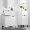 vidaXL Bathroom Furniture Set 2 pcs White Engineered Wood and Metal