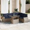 vidaXL 7 Piece Garden Sofa Set with Cushions Grey Poly Rattan Acacia