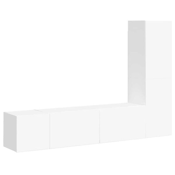 vidaXL 3 Piece TV Cabinet Set White Engineered Wood
