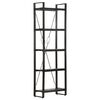 vidaXL 5-Tier Bookcase Black 60x30x180 cm Solid Mango Wood