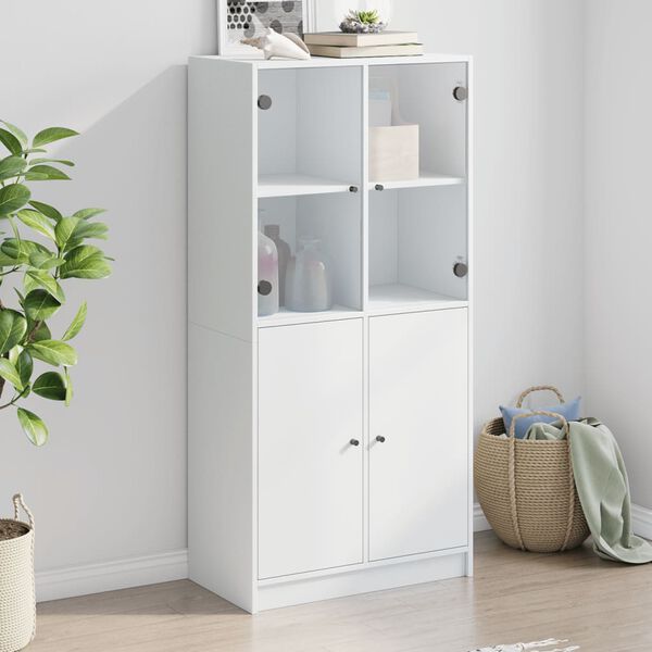 vidaXL Highboard with Doors White 68x37x142 cm Engineered Wood