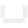 vidaXL TV Cabinet Set 3 pcs High Gloss White Engineered Wood