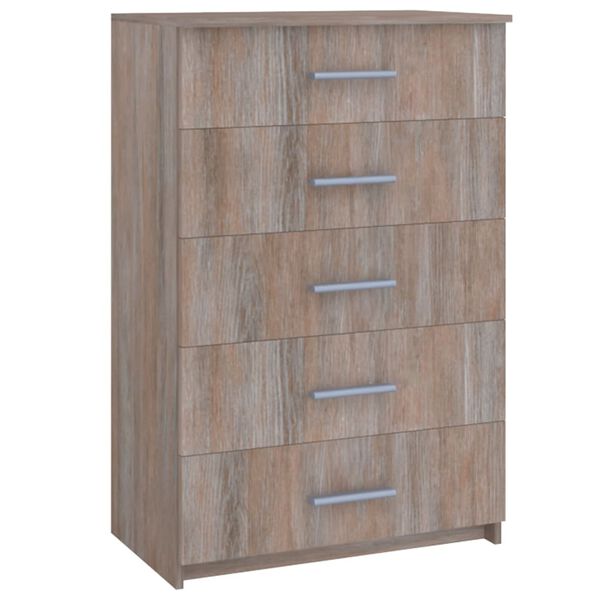 vidaXL Chest of Drawers Grey Sonoma Oak 71x35x108 cm Engineered Wood