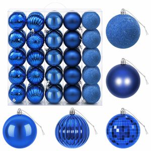 vidaXL Christmas Ball Set 50 pcs Blue 8 cm Polystyrene