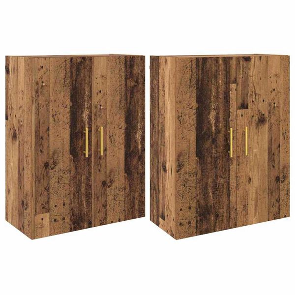 vidaXL Wall-Mounted Cabinet 2 pcs Old Wood 69.5 x 34 x 90 cm