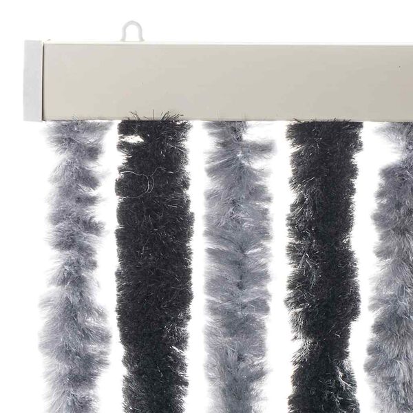 vidaXL Fly Curtain Grey and Black 56x200 cm Chenille