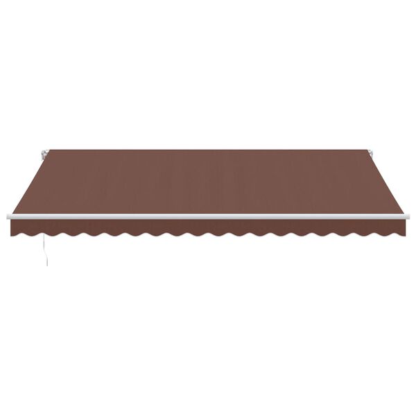 vidaXL Manual Retractable Awning with LED Brown 450x350 cm