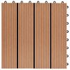 vidaXL Decking Tile 11 pcs Teak 30 x 30 cm WPC