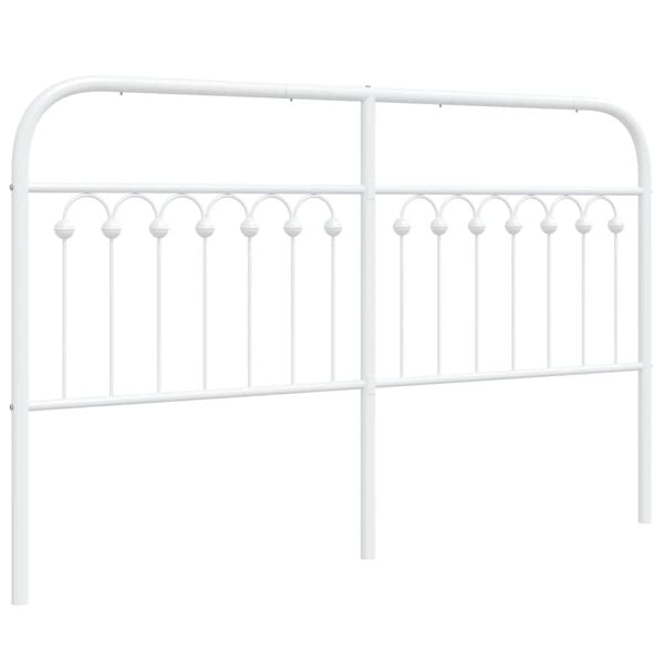 vidaXL Metal Replace Headboard White 160 cm