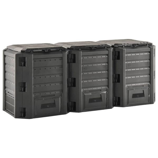 vidaXL Garden Composter Black 1200 L