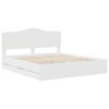 vidaXL Bed Frame with Drawer White 200 x 200 cm Engineer Wood