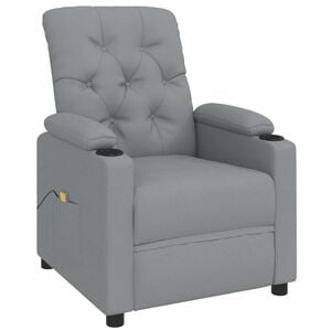 vidaXL Massage Recliner Chair Light Grey Fabric