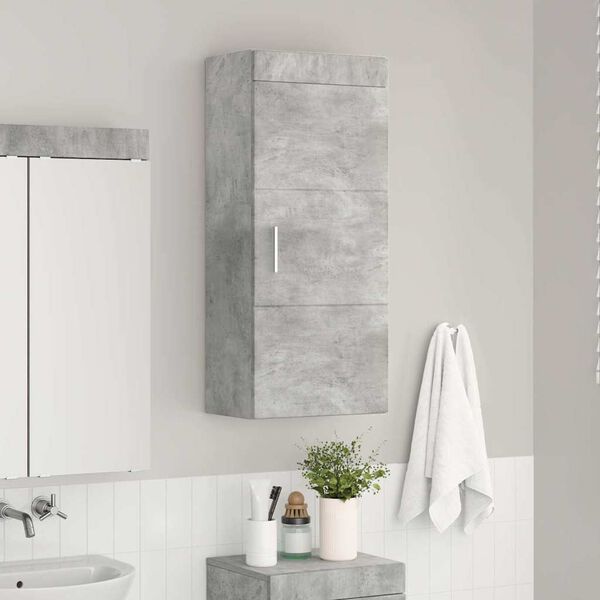 vidaXL Bathroom Wall Cabinet TULUM Concrete Grey 37 x 24.5 x 86 cm