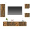 vidaXL 5 Piece TV Cabinet Set Smoked Oak Engineered Wood