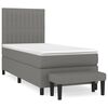 vidaXL Box Spring Bed with Mattress Dark Grey 90x200 cm Fabric