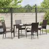 vidaXL Garden Dining Set 5 pcs Brown Powder-Coated Steel