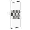 vidaXL Walk-in Shower Wall with Clear ESG Glass 100x195 cm Black