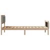 vidaXL Bed frame Brown and light grey 90 x 200 cm Solid pine wood