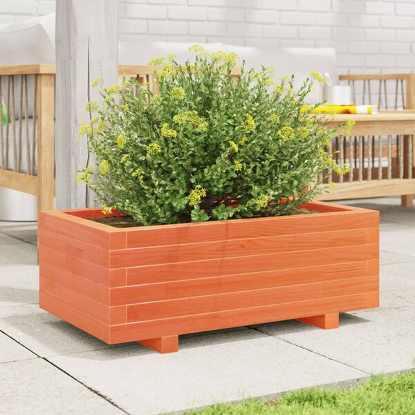 vidaXL Garden Planter Wax Brown 70x40x26.5 cm Solid Wood Pine