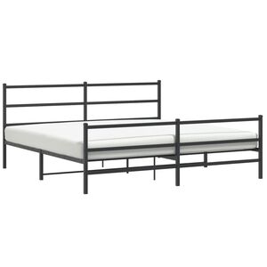 vidaXL Metal Bed Frame without Mattress with Footboard&nbsp;Black 193x203cm