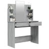 vidaXL Dressing Table with Mirror Grey Sonoma 96x40x142 cm