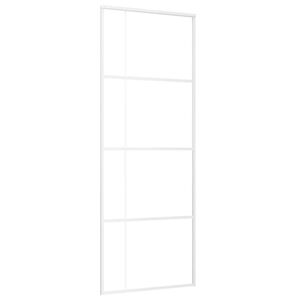 vidaXL Sliding Door ESG Glass and Aluminium 76x205 cm White
