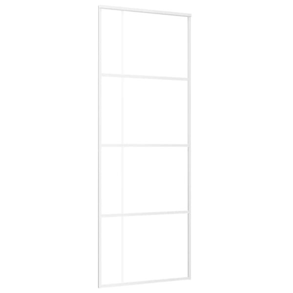 vidaXL Sliding Door ESG Glass and Aluminium 76x205 cm White