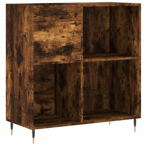 vidaXL Record Cabinet Smoked Oak 84.5x38x89 cm Engineered Wood