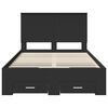 vidaXL Bed Frame with Headboard Black 120 x 190 cm Engineered Wood