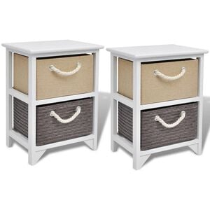 vidaXL Bedside Cabinets 2 pcs Wood