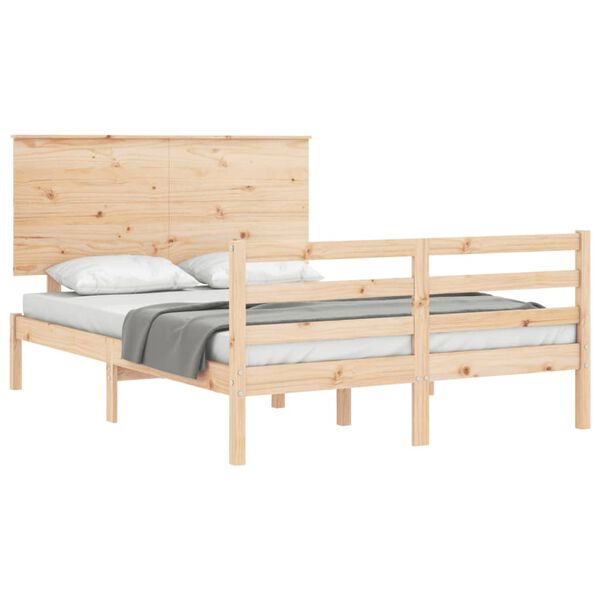 vidaXL Bed Frame without Mattress 140x190 cm Solid Wood