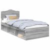 vidaXL Bed Frame Grey Sonoma 90 x 200 cm Solid Pine Wood