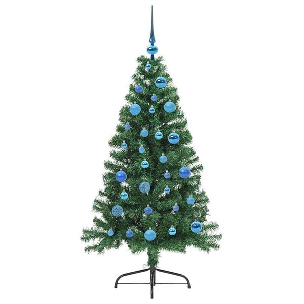 vidaXL Artificial Pre-lit Christmas Tree Green 150 cm PVC