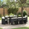 vidaXL Garden Dining Set 9 pcs Black Poly Rattan