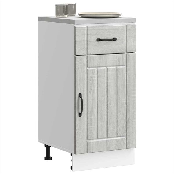 vidaXL Kitchen Base Cabinet Lucca Grey Sonoma Engineered Wood
