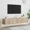 vidaXL TV Wall Cabinets with LED Lights 2 pcs Sonoma Oak 80x35x31 cm