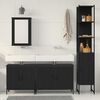 vidaXL Bathroom Furniture Set with Shelf 4 pcs Black Engineered wood