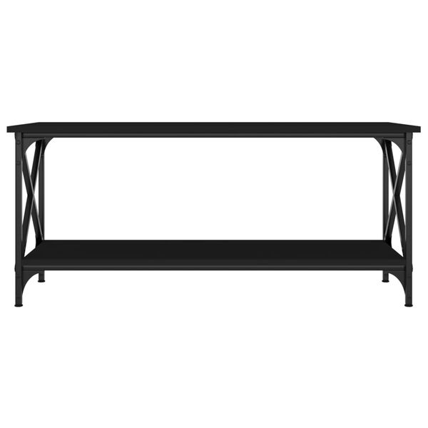 vidaXL Coffee Table Black 100x45x45 cm Engineered Wood and Iron